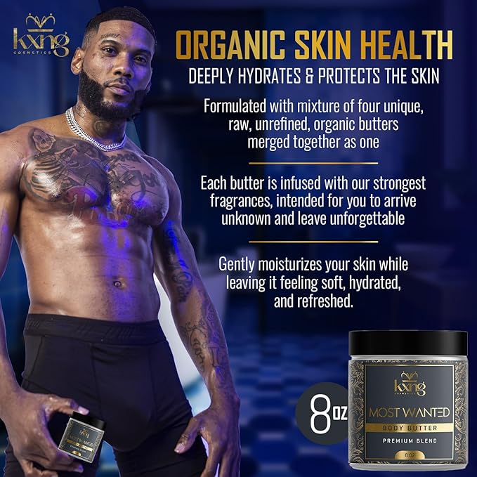 KXNG Premium Body Butter, Rich Shea Butter Moisturizer for Men & Women, Long-Lasting Hydration & Smooth Skin, Cruelty-Free Luxury Cream