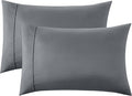 Bedsure Queen Pillow Cases Set of 2 - Dark Grey Double Brushed Microfiber Pillowcases 2 Pack, Super Soft Cooling Pillow Case Covers with Envelope Closure, Wrinkle, Fade and Stain Resistant, 20”x30“