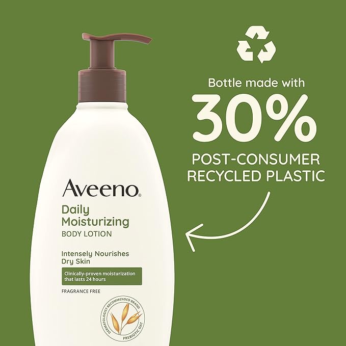 Aveeno Active Naturals Daily Moisturizing Lotion, 18-Ounce Pump (Pack of 2)