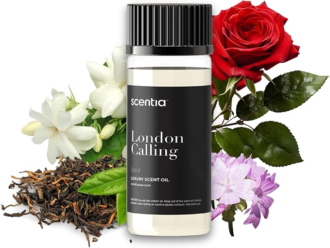 Scentia Hotel Diffuser Oil Inspired by Ferrari - 50 ml 1.69 fl oz - Fragrance Oil Blend White Tea, Cedarwood & Soku Lime for Aromatherapy Diffusers and Humidifiers - London Calling, Thanksgiving Gift