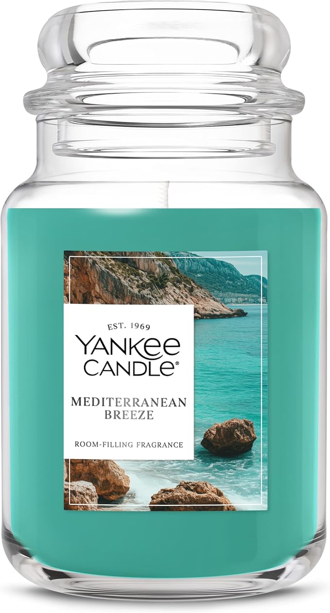 Yankee Candle Mediterranean Breeze Scented Candle, 22oz Large Jar with up to 150 Hour Burn Time, Giftable