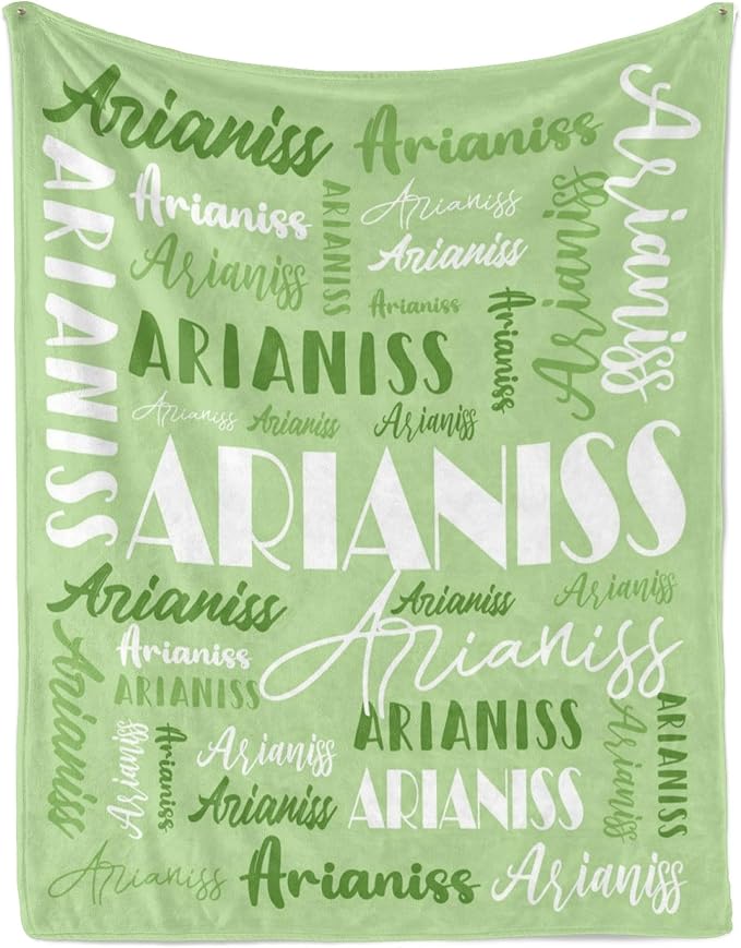 Name Blanket Personalized Blanket for Adult Kids Flannel Customize Throw Blanket Custom (Color 03, 30 x 40 Inches)