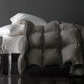 Royoliving Premium Feathers Down Duvet Insert Comforter California King Size Charcoal Grey All Season Medium Warmth 100% Cotton Cover with Corner Tabs (108x98, 67 oz)