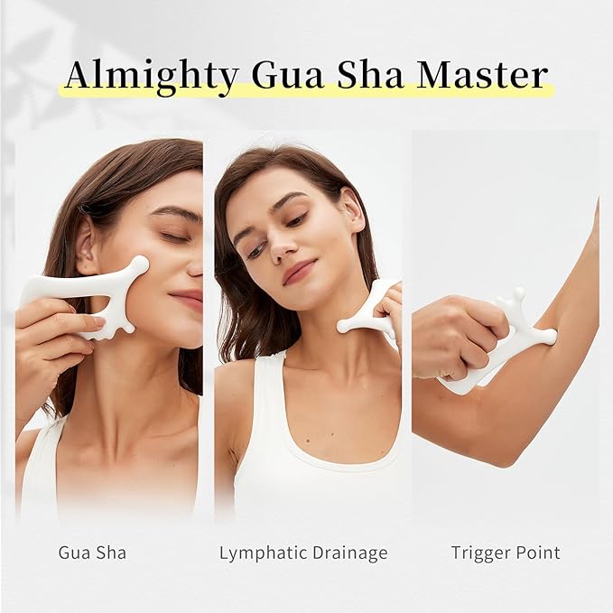 Advanced Ceramic Gua Sha Facial Tool, Skin Care for Women Men, Face Body Korean 괄사 Guasha Massage Tool Gift for Mom