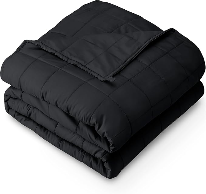 Bare Home Weighted Blanket Queen Size 17lbs (60" x 80") for Adults - All-Natural 100% Cotton - Premium Heavy Blanket Nontoxic Glass Beads (Black, 60"x80")