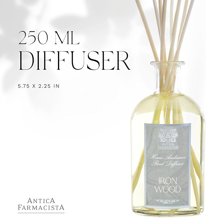 Antica Farmacista Home Ambiance Diffuser - Long-Lasting Reed Scent Diffuser - Luxury Room Freshener Gift - Ironwood, 8.45 fl oz