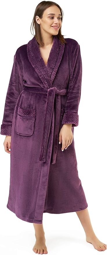Turquaz Oversize Plush Robes For Women, Soft Warm Fleece Bathrobe for Women