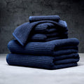 LUXOME Luxury Performance 6-Piece Bath Towel Set | Dual-Loop Design | Ultra Soft | Highly Absorbent | Quick Drying | Harbor (Navy)