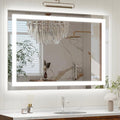 GLSLAND LED Bathroom Mirror - 24"x32" Anti-Fog Wall Mirrors with Memory Function, Dimmable, Frontlit & Backlit, Horizontally/Vertically, Tempered Glass
