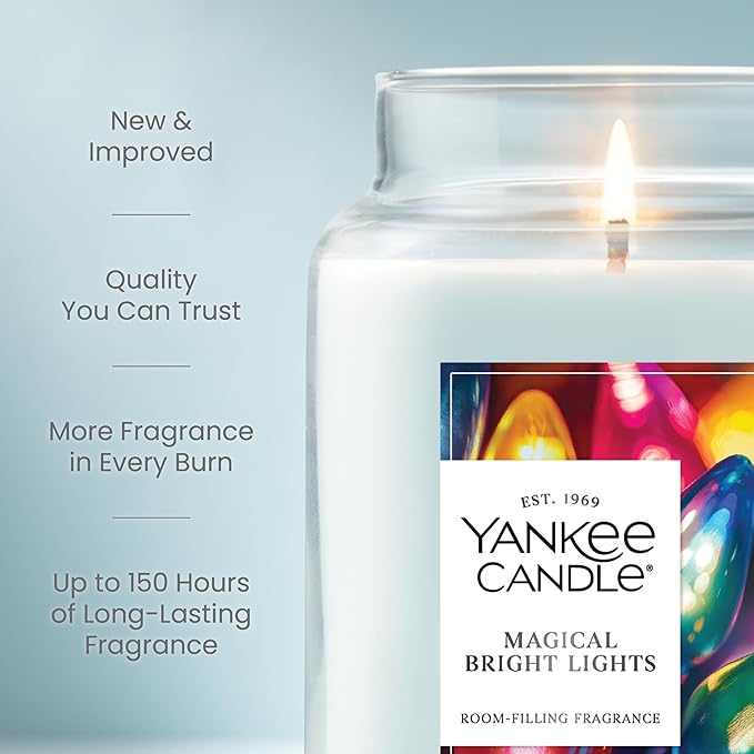 Yankee Candle Magical Bright Lights Scented Candle, 22oz Large Jar with up to 150 Hour Burn Time, Giftable, Holidays