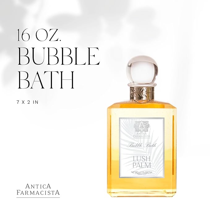 Antica Farmacista Bubble Bath - Relaxing Foam Bath with Honey, Jojoba Oil & Aloe Vera - Luxury Gift for Any Occasion - Lush Palm, 16 fl oz