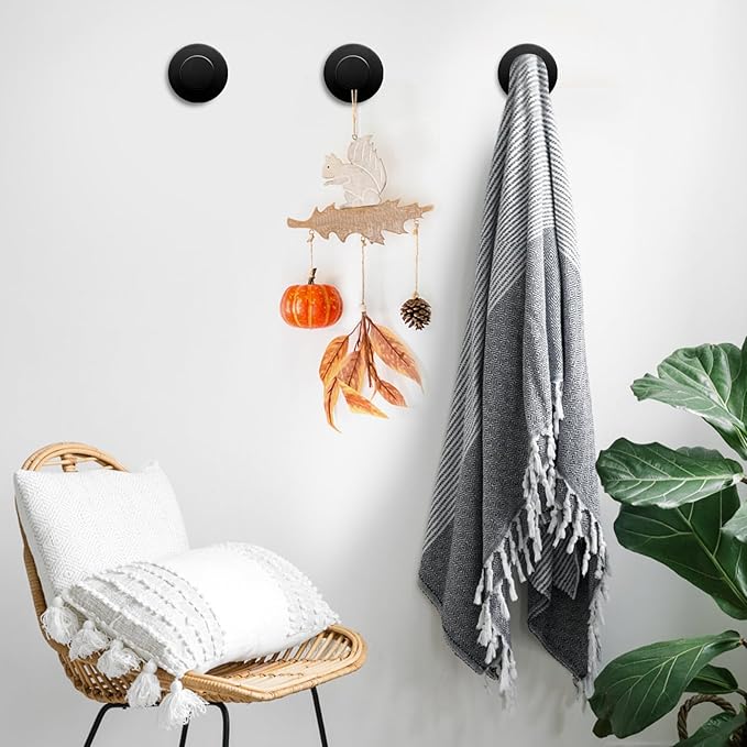 5 Pack Suction Cup Hooks for Shower, Suction Cup Towel Hooks for Bathrooms, Adhesive Wall Hook, SUS304 Waterproof Stainless Steel Hooks for Bathroom, Bedroom, Kitchen, Hotel and Office