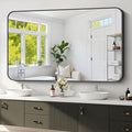 Koonmi Black Framed Bathroom Mirror - 36x60 Inch Shatterproof Tempered Glass Vanity Mirror for Bathroom Sink, Wall Mounted with Matte Aluminum Alloy Frame, No Distortion, Modern Decor