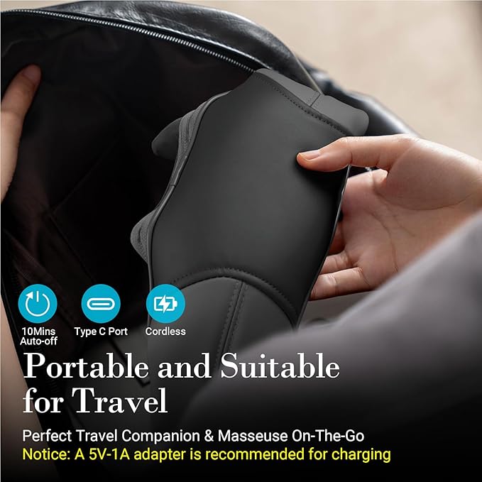 Neck Shoulder Massager with Heat - FSA Eligible, Ideal Gifts for Men Women, 4D Expert Deep Tissue Kneading Massager, Rechargeable Massage for Neck, Shoulder,Traps and Back Pain Relief