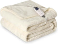 Heat Blanket 50”x60” Throw,Soft Flannel & Sherpa Reversible Electric Blanket with 10 Heat Settings,12 Timer Setting and 3 Hours Auto-Shut Off,ETL Certified Machine Washable,Ivory