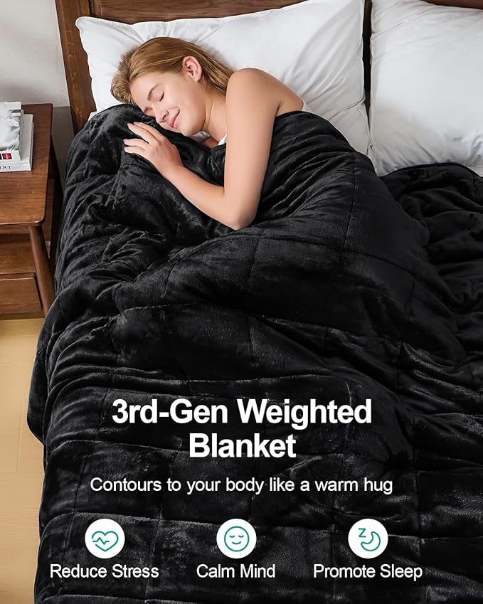 Super Fuzzy Soft Sherpa Fleece Weighted Blanket, 12 lbs Dual Sided Fluffy Heavy Weighted Blankets for Adults - No Bunching with Double Layers of Soft Inner Lining (48"x 72", 12 Pounds)
