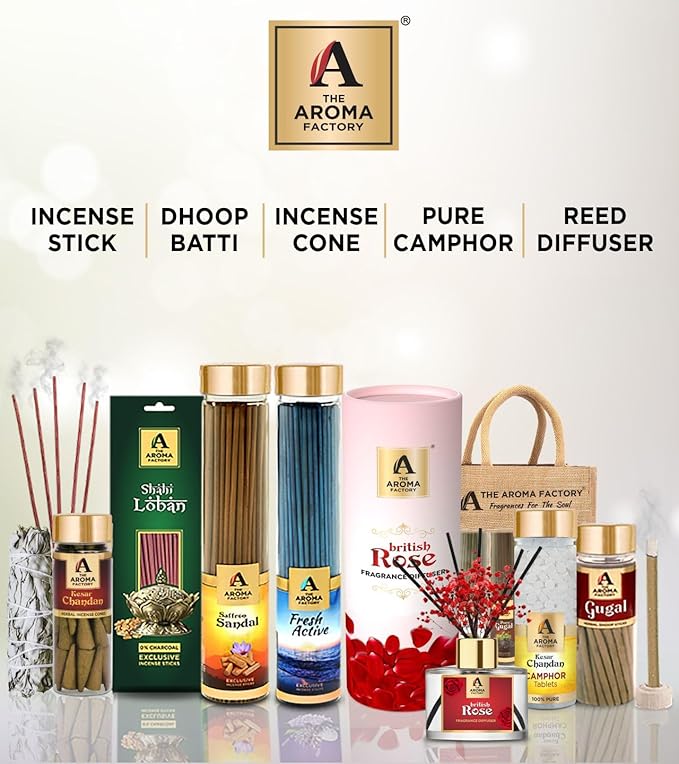 The Aroma Factory Organic Incense Sticks PaloSanto (Herbal Agarbatti for Smudging, Cleansing) 0% Charcoal, 0% Sulphates, 1 x 100g Bottle