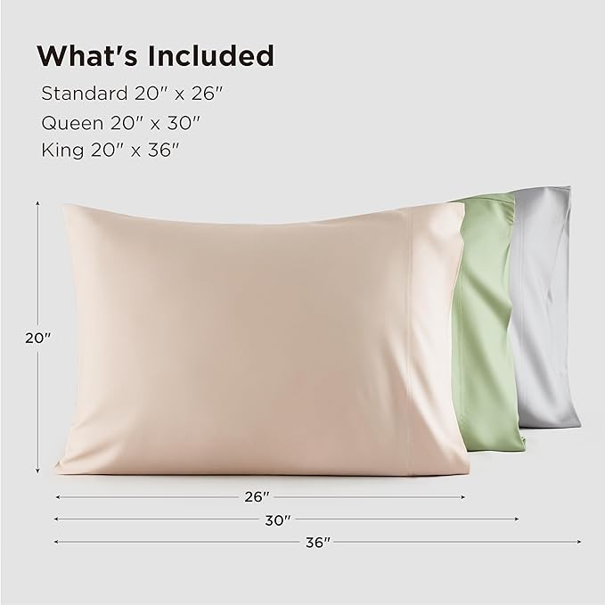 Bedsure Pillow Cases Queen, Cooling Pillow Cases, Rayon Derived from Bamboo Dark Grey Pillowcases Queen Size Set of 2, Breathable & Soft Bedding Pillow Cover with Envelope Closure,Gifts, 20x30 Inches