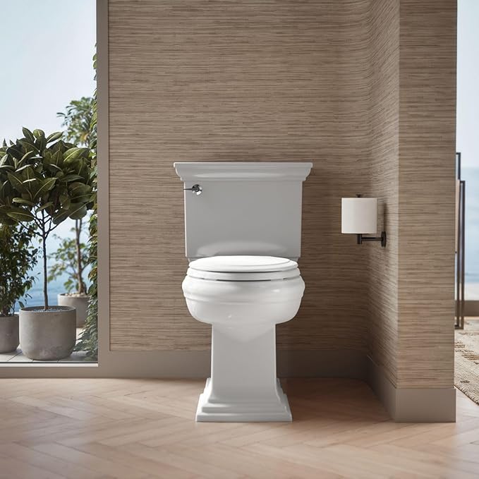 KOHLER 24764-RL-0 Rutledge Nightlight ReadyLatch Slow Close Toilet Seat, Elongated, Quiet-Close Lid and Seat, Grip-Tight Bumpers, White