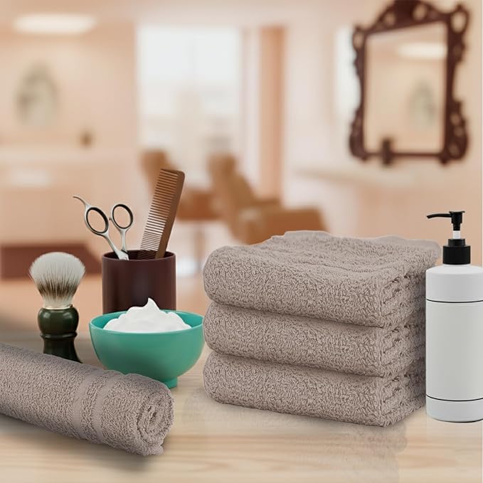 24 Pack Sand Hand Towel 100% Cotton Spa Towel – 16x26 inches Highly Absorbable Facial Towels Gym, Hair Towel and Face Towel Bulk Small Towels (Not Bleach Proof)