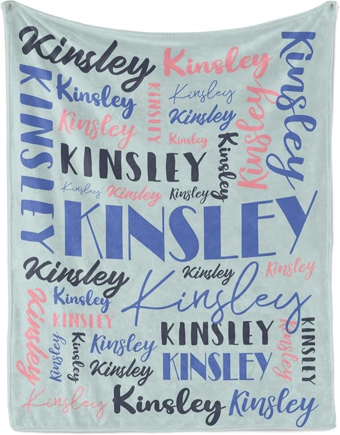 Name Blanket Personalized Blanket for Adult Kids Flannel Customize Throw Blanket Custom (Color 11, 40 x 50 Inches)