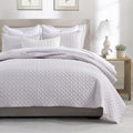 HORIMOTE HOME Quilt King Size Lavender(Light Purple), Lightweight Quilt for Summer, Ultra-Soft Microfiber Modern Style Quilted Clouds Pattern Bedspread Quit Set 3 Pieces(1 Quilt and 2 Pillow Shams)