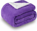 SOCHOW Sherpa Fleece Throw Blanket, Double-Sided Super Soft Luxurious Plush Blanket King Size, Purple 90inch X108''