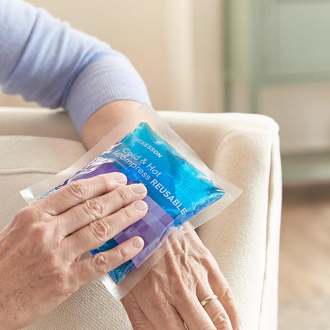 McKesson Cold and Hot Compress Reusable [24 Pack] Gel Ice Hot Packs for Injuries, 4.75 in x 6 in