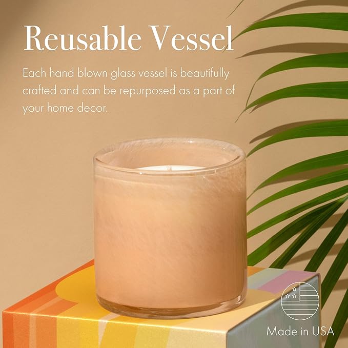 LAFCO New York Classic Candle, Paloma Melon - 6.5 oz - 50-Hour Burn Time - Reusable, Hand Blown Glass Vessel - Made in The USA