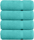 Luxury Hotel & Spa Ultra Soft Hand Towels 100% Turkish Cotton - Aqua Blue - Set of 4
