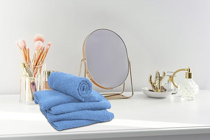 Softolle Salon Towels – Pack of 24 (16"x27") 100% Cotton Ring Spun (Not Bleach Proof) Ultra Soft, Highly Absorbent Hand Towels – Bulk for Spa, Gym & Salon (Electric Blue)