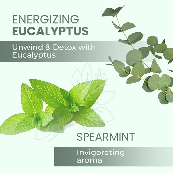 Luxury Foaming Bath - Natural Scented Bubble Bath with Essential Oils and Epsom Salt - Energizing Eucalyptus Scent, 33.8 fl oz / 1L