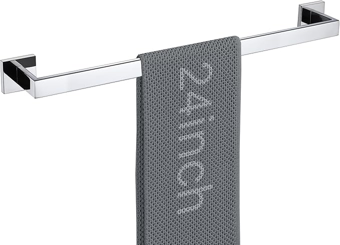 LANC Bath Towel Bar 24-Inche Stainless Steel Towel Rack for Toilet Bathroom Hardware Silver Towel Hanger Towel Rail Towel Rod Heavy Duty Wall Mounted Towel Holder Chrome Polished, A8804CP-6P1