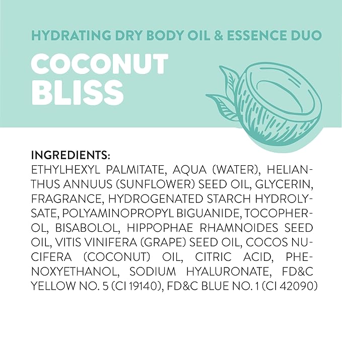Onyx Professional Hydrating Dry Body Oil, Coconut Bliss, 3.7 fl oz, 2pk