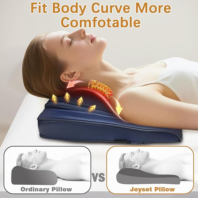 Joyset Back Massager for Back Pain Deep Tissue, Shiatsu Lower Back Neck Massager with Heat, 3D Kneading Massage Pillow for Neck Shoulder Legs, Gifts for Mom, Dad, Women