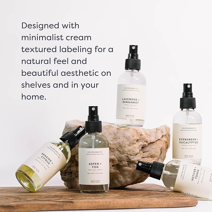 Calyan Wax Co. Rose & Peony Room Spray - Non Toxic Air Freshener - Natural Room Deodorizer with Essential Oils - Air Freshener Spray for Home - 4 fl oz