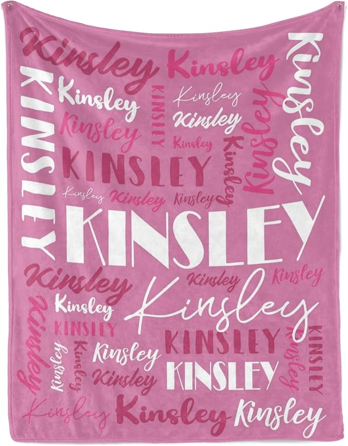 Name Blanket Personalized Blanket for Adult Kids Flannel Customize Throw Blanket Custom (Color 06, 30 x 40 Inches)