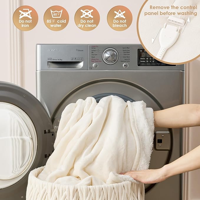 EHEYCIGA Heated Blanket Electric Blanket Twin - Heating Blanket with 9 Heating Levels & 10 Hours Auto Off, Soft Cozy Sherpa Washable Blanket with Fast Heating, 62 x 84 Inches