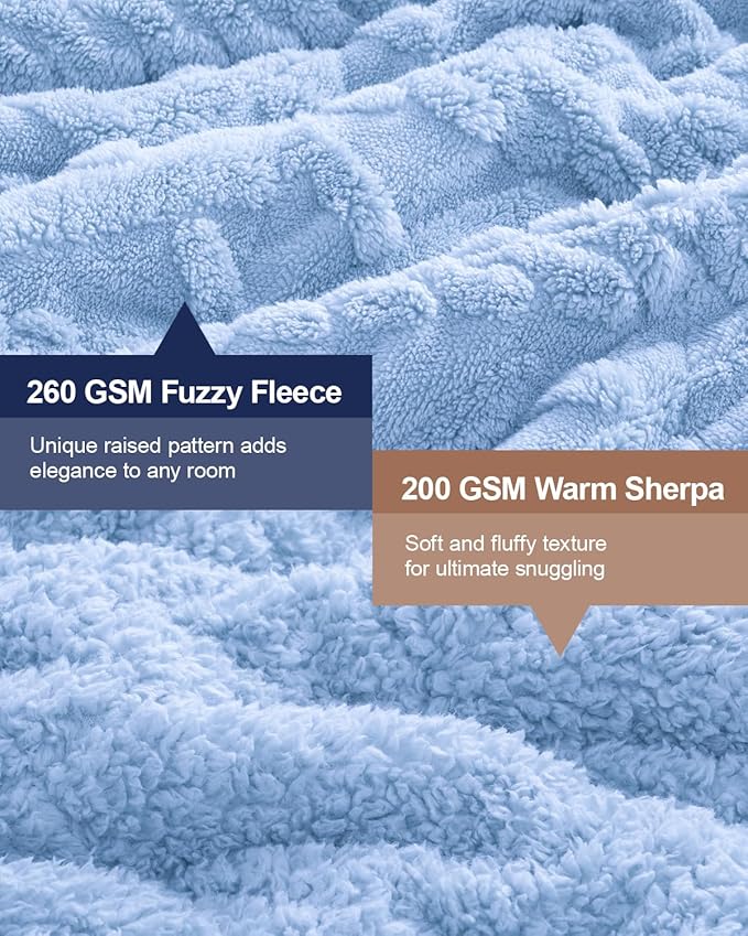 Super Fuzzy Soft Sherpa Fleece Weighted Blanket, 20 lbs Dual Sided Fluffy Heavy Weighted Blankets for Adults - No Bunching with Double Layers of Soft Inner Lining (60"x 80", 20 Pounds)