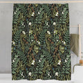 Black Green Vintage Shower Curtain NatureFloral Herbs and Botanical Plants Maximalist Bathroom Decor Dark Cottagecore Shower Curtain Sets 72Wx72H Waterproof Polyester