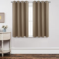 Joydeco Blackout Curtains 54 Inch Length 2 Panels Set, Thermal Insulated Long Curtains& Drapes 2 Burg, Room Darkening Grommet Drapes for Living Room Bedroom Window (W52 x L54 Inch, Khaki)