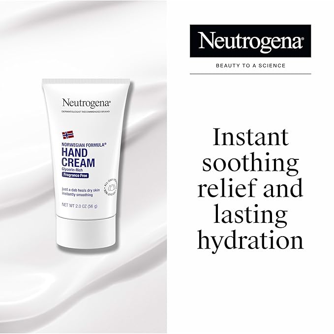 Neutrogena Norwegian Formula Moisturizing Hand Cream & Lotion for Dry Hands, Fragrance Free Glycerin Concentrated Relief, Over 200 Uses, 6 Pack, 2 oz Each (Total 12 Fl Oz)