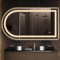 Niccy Arched LED Bathroom Mirror, 55x30 Arch Wall Mounted Frameless Bathroom Mirror for Vanity, Smart Lighted Frontlit Mirrors with Memory Function for Bathroom Bedroom Beauty Hair Salon