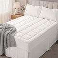 OLANLY Twin Quilted Fitted Mattress Pad – Soft Down Alternative Pillow Top Mattress Topper, Cooling Comfort Breathable Mattress Cover, Machine Washable Deep Pocket Mattress Protector, Off White