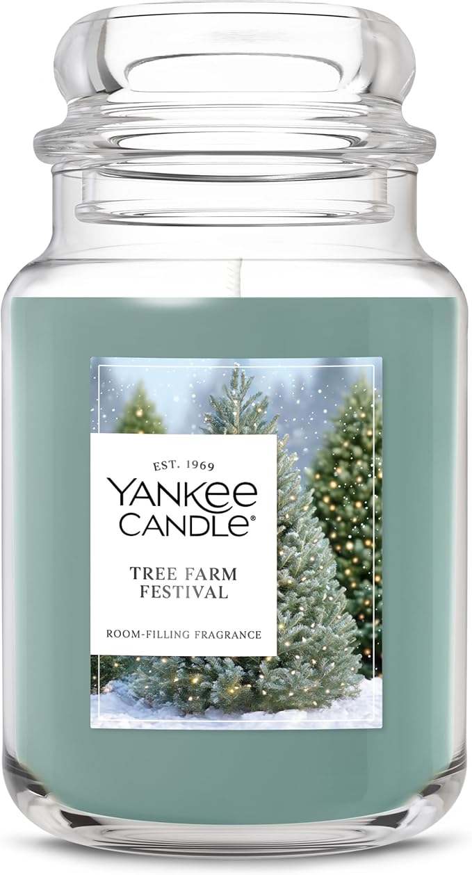 Yankee Candle Tree Farm Festival Scented Candle, 22oz Large Jar with up to 150 Hour Burn Time, Giftable, Holidays