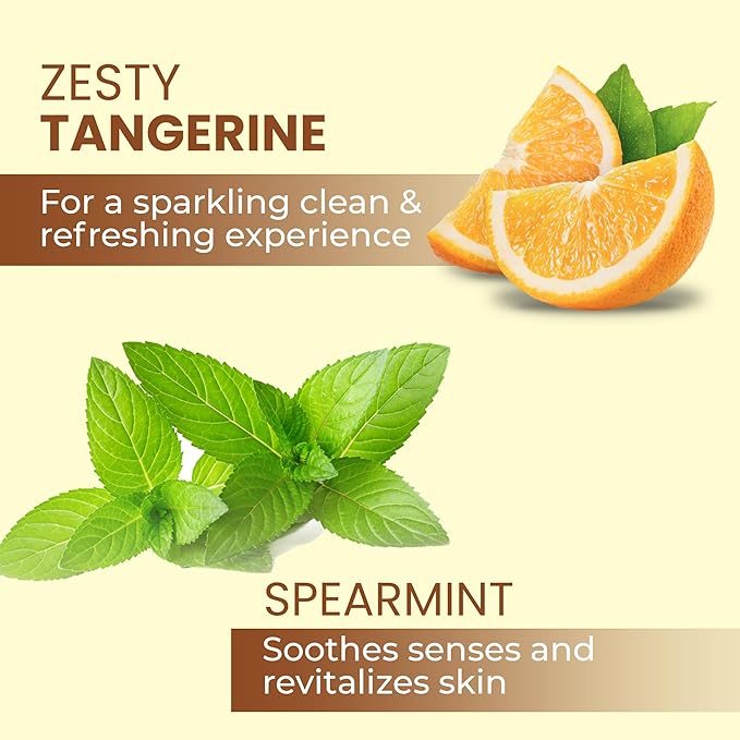 Luxury Foaming Bath - Natural Scented Bubble Bath with Essential Oils and Epsom Salt - Zesty Tangerine Scent, 33.8 fl oz / 1L