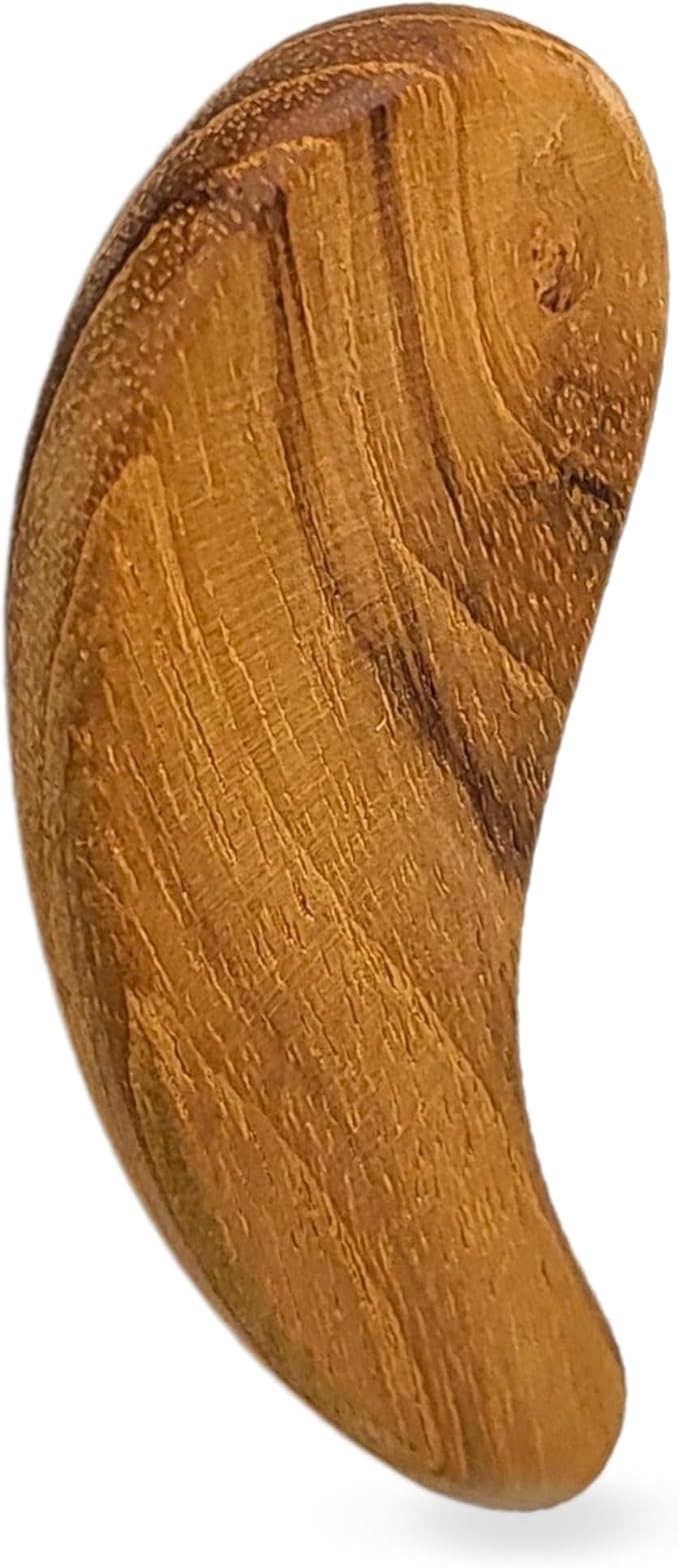 Teak Wood Gua Sha Facial Tool for Face, Arm and Body Massage, Anti-Aging Reduce Puffiness Wrinkles Shape Jawline Skincare Routine Treatment, Wooden Gua Sha Massager with Travel Pouch