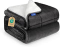 Weighted Blanket King Size 30 lbs 88x104 inches, Sherpa Fleece Throw Blanket for Couple with Soft Plush Flannel Top, Fuzzy Fluffy Cozy Warm and Thick Heavy Blanket for Winter