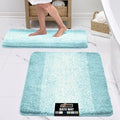 GORILLA GRIP Ultra Soft Plush Bathroom Rugs with Rubber Backing Set of 2, Absorbent Quick Dry Bath Mat, Machine Washable Shower Mats, Home Décor Accessories Bathmat Rug, 24x16 and 30x18 Light Blue
