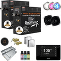 SteamSpa Steam System 15kW Steam Shower Generator with Bluetooth Wifi, Quickstart Continous Steam, Advanced Touch Pad Screen, Chroma Lights, Drain Pan and Auto Drain Chrome RVBS1500CH-A